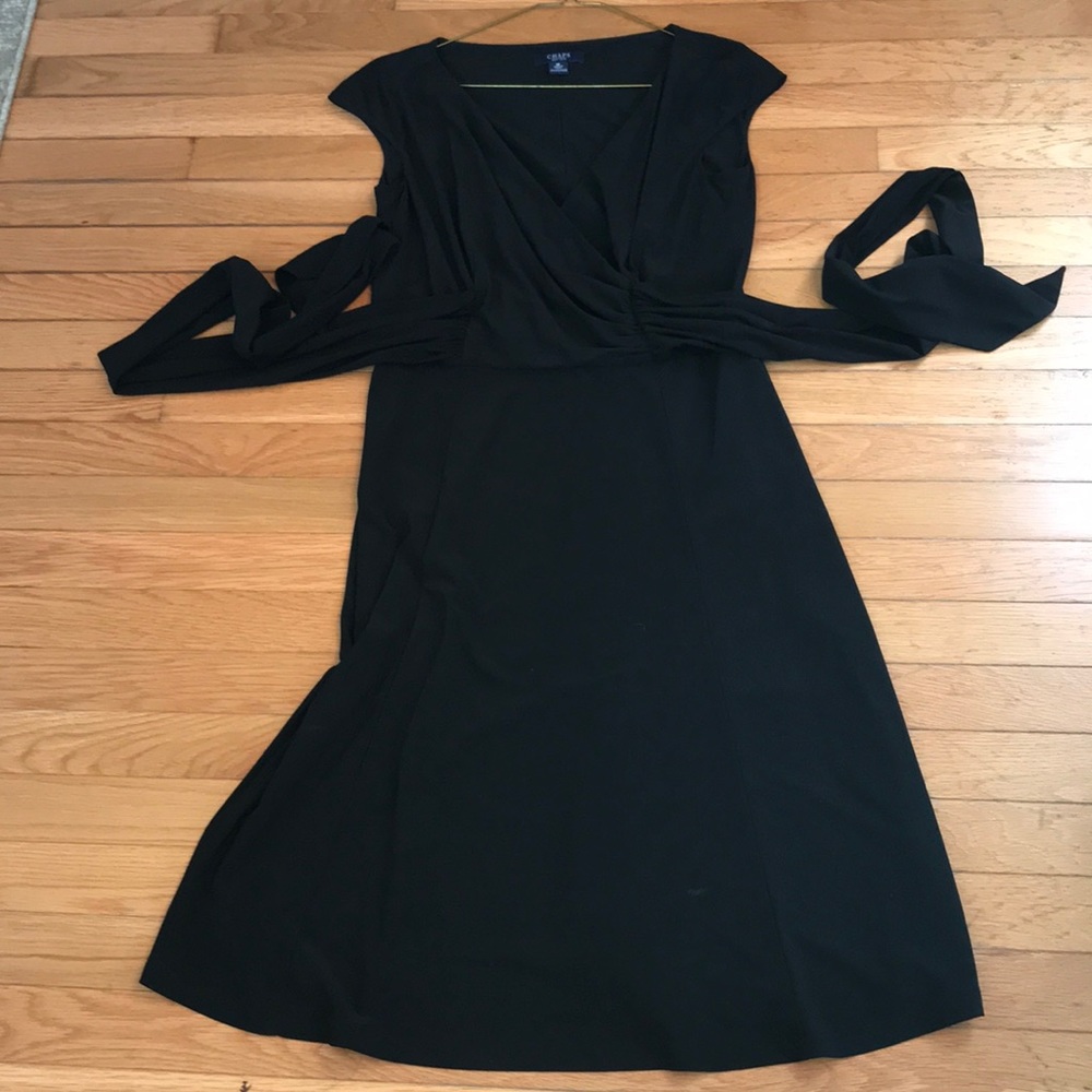 Black dress by Chaps. Belt wraps around to back.